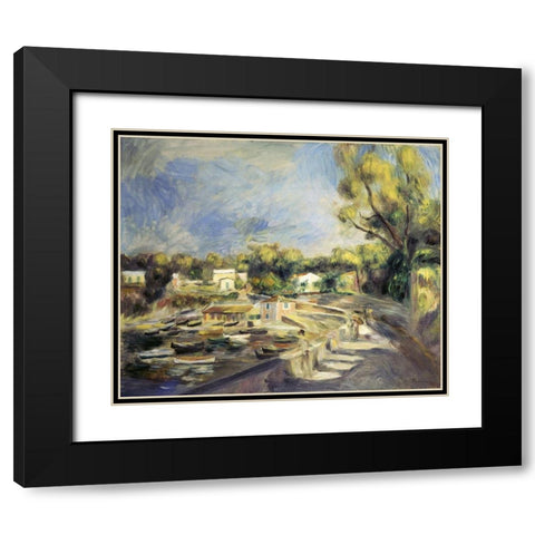 Scenery in Cagnes (Paysage a Cagnes) Black Modern Wood Framed Art Print with Double Matting by Renoir, Pierre-Auguste