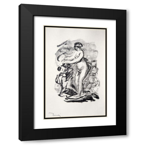 The Bather Black Modern Wood Framed Art Print with Double Matting by Renoir, Pierre-Auguste