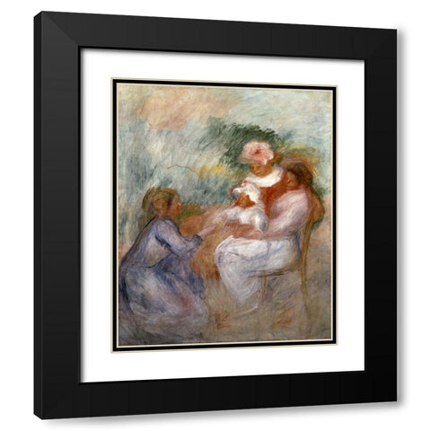 The Family Black Modern Wood Framed Art Print with Double Matting by Renoir, Pierre-Auguste