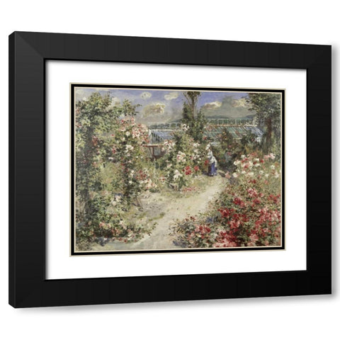The Greenhouse Black Modern Wood Framed Art Print with Double Matting by Renoir, Pierre-Auguste