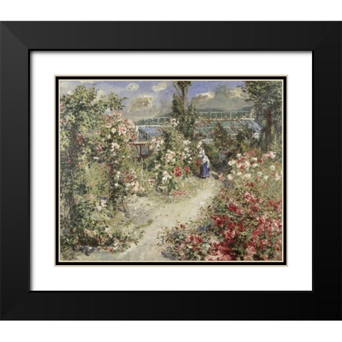 The Greenhouse Black Modern Wood Framed Art Print with Double Matting by Renoir, Pierre-Auguste
