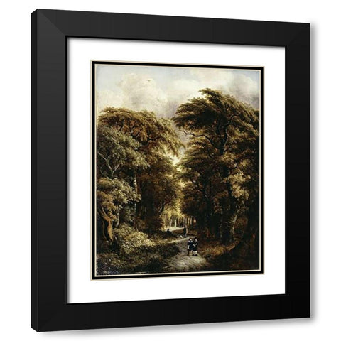 In The Forest Black Modern Wood Framed Art Print with Double Matting by Rombouts, Gillis