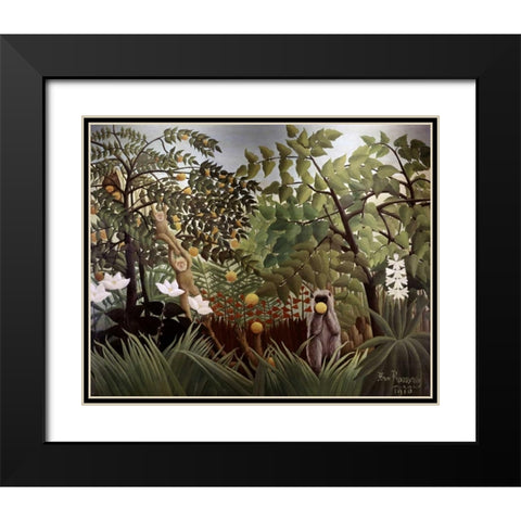 Exotic Landscape Black Modern Wood Framed Art Print with Double Matting by Rousseau, Henri