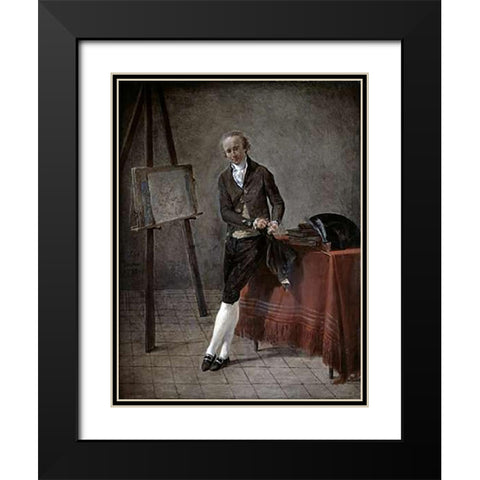 Artist Portrait Black Modern Wood Framed Art Print with Double Matting by Sablet, Jacques Henri