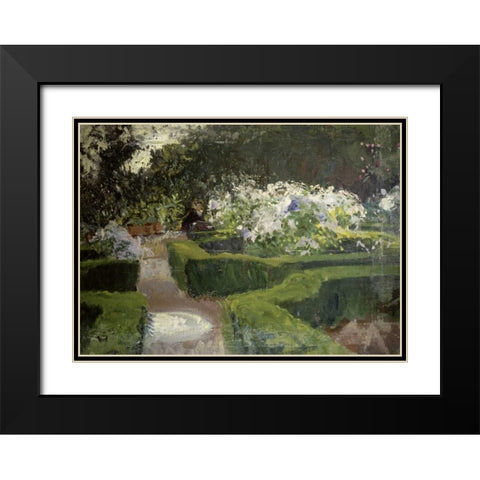 Garden at Granada Black Modern Wood Framed Art Print with Double Matting by Sargent, John Singer