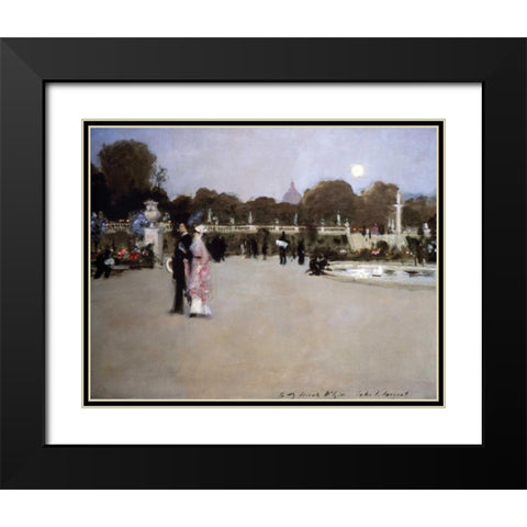 Luxembourg Gardens at Twilight Black Modern Wood Framed Art Print with Double Matting by Sargent, John Singer