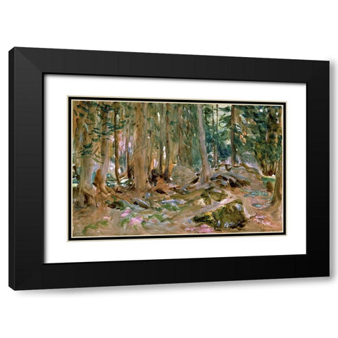 Pine Forest Black Modern Wood Framed Art Print with Double Matting by Sargent, John Singer