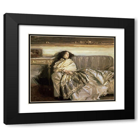 Repose Black Modern Wood Framed Art Print with Double Matting by Sargent, John Singer