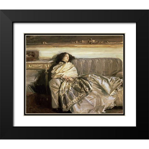 Repose Black Modern Wood Framed Art Print with Double Matting by Sargent, John Singer