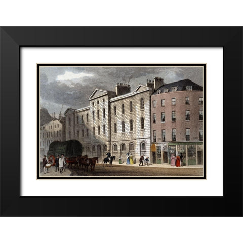 Compter Giltspur Street Black Modern Wood Framed Art Print with Double Matting by Shepherd, Thomas Hosmer