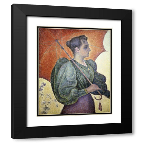 Portrait of Bertha Signac Black Modern Wood Framed Art Print with Double Matting by Signac, Paul