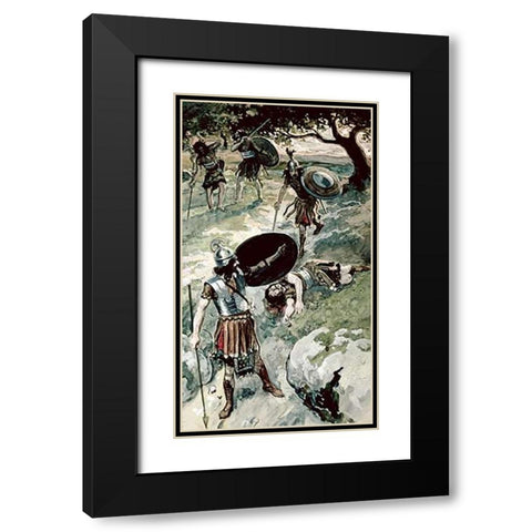 Abner and Asahel Black Modern Wood Framed Art Print with Double Matting by Tissot, James