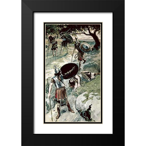 Abner and Asahel Black Modern Wood Framed Art Print with Double Matting by Tissot, James