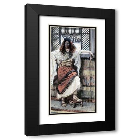 Absalom Black Modern Wood Framed Art Print with Double Matting by Tissot, James
