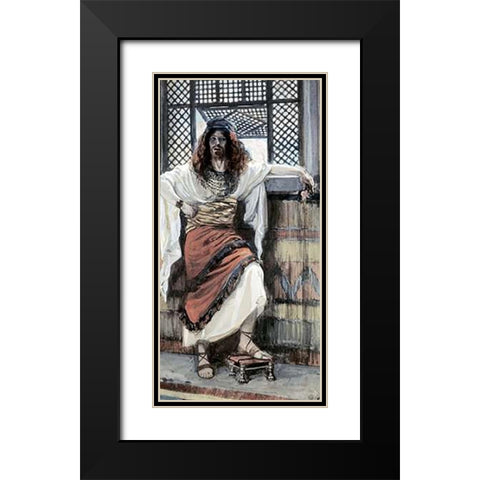 Absalom Black Modern Wood Framed Art Print with Double Matting by Tissot, James