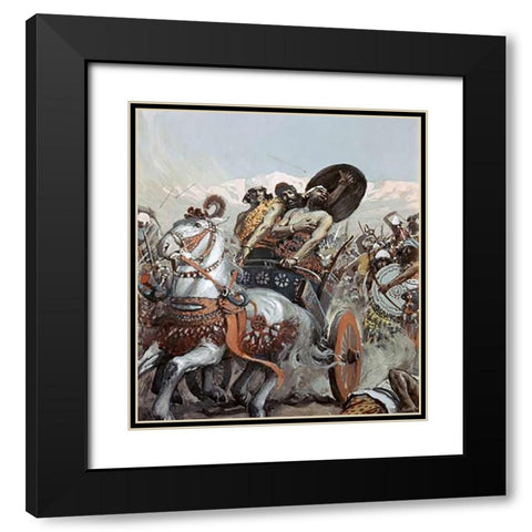 Ahab Pierced By An Arrow Black Modern Wood Framed Art Print with Double Matting by Tissot, James