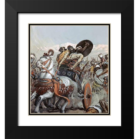 Ahab Pierced By An Arrow Black Modern Wood Framed Art Print with Double Matting by Tissot, James