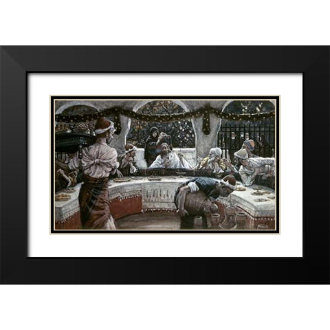 Alabaster Box of Very Precious Ointment Black Modern Wood Framed Art Print with Double Matting by Tissot, James