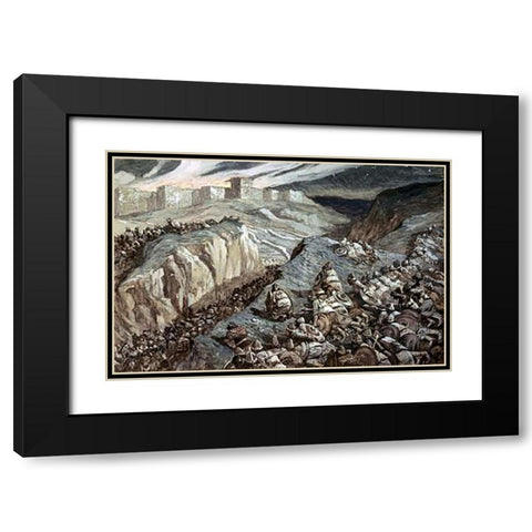 Ambuscade Black Modern Wood Framed Art Print with Double Matting by Tissot, James