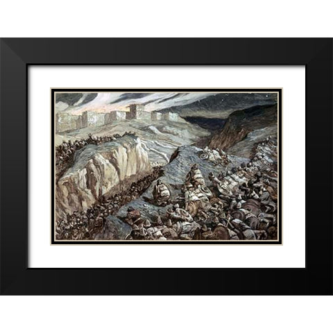 Ambuscade Black Modern Wood Framed Art Print with Double Matting by Tissot, James