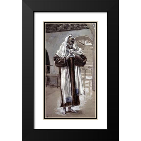 Andrew Black Modern Wood Framed Art Print with Double Matting by Tissot, James