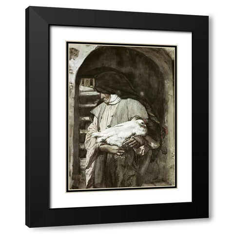 Anna Black Modern Wood Framed Art Print with Double Matting by Tissot, James