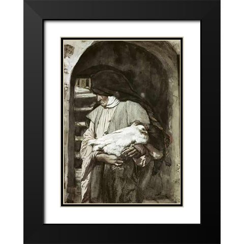 Anna Black Modern Wood Framed Art Print with Double Matting by Tissot, James