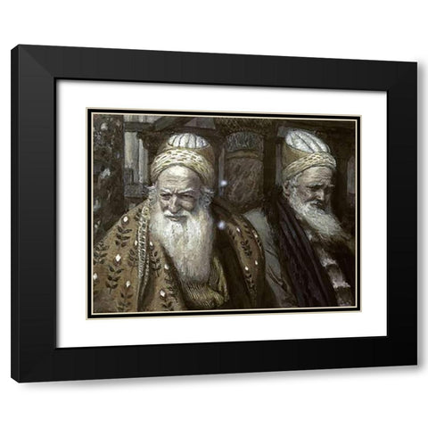 Annas and Caiaphas Black Modern Wood Framed Art Print with Double Matting by Tissot, James