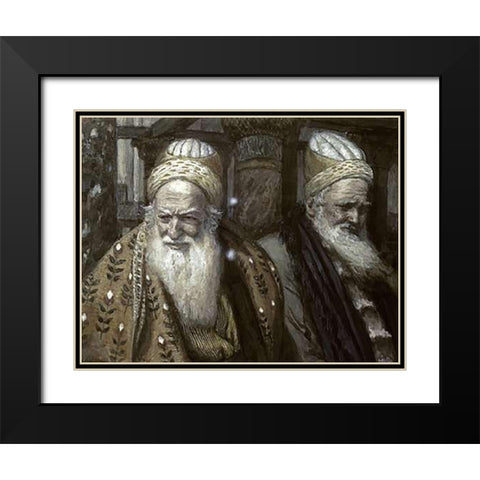 Annas and Caiaphas Black Modern Wood Framed Art Print with Double Matting by Tissot, James