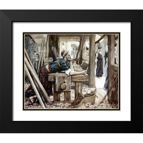 Anxiety of Joseph Black Modern Wood Framed Art Print with Double Matting by Tissot, James Jacques