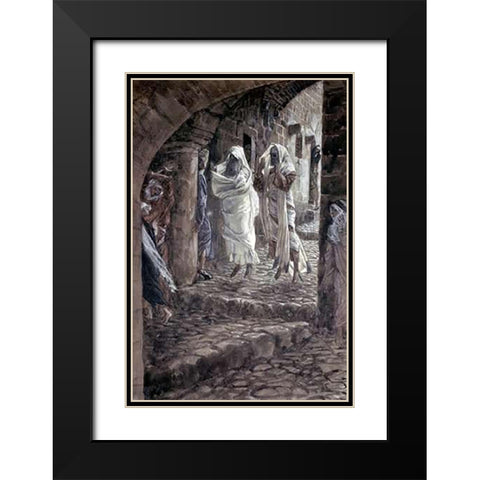 Apparition of The Dead In Jerusalem Black Modern Wood Framed Art Print with Double Matting by Tissot, James