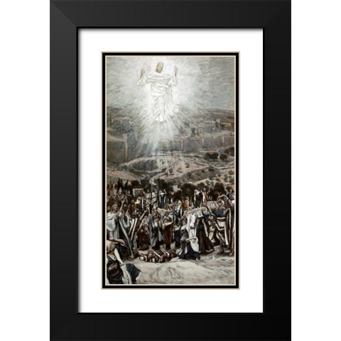 Ascension From The Mount of Olives Black Modern Wood Framed Art Print with Double Matting by Tissot, James Jacques