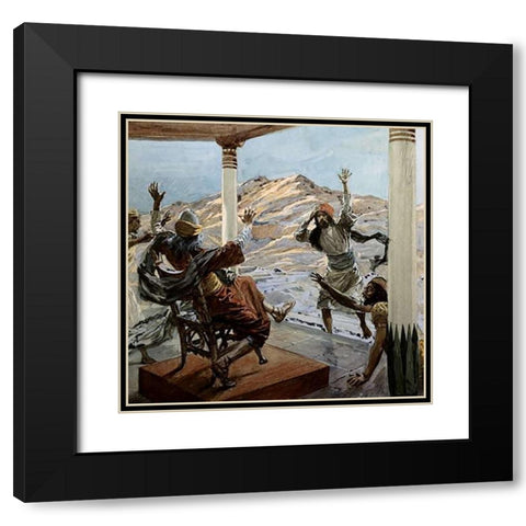Bad News Black Modern Wood Framed Art Print with Double Matting by Tissot, James