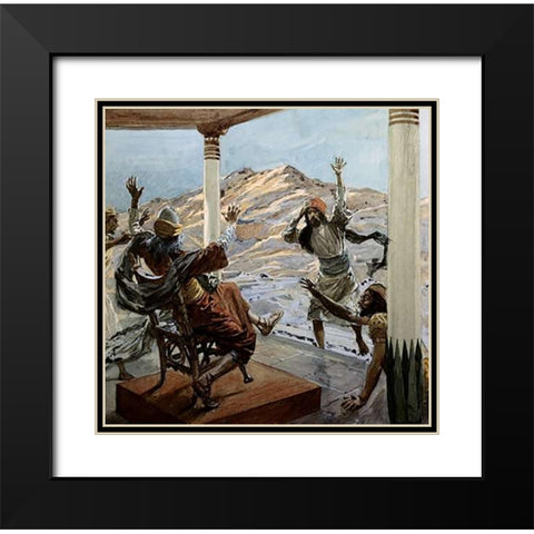 Bad News Black Modern Wood Framed Art Print with Double Matting by Tissot, James