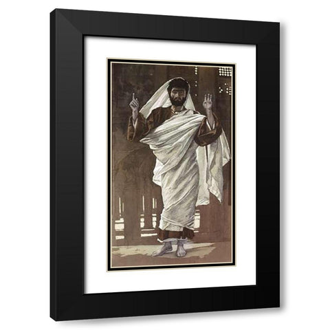 Bartholomew Black Modern Wood Framed Art Print with Double Matting by Tissot, James