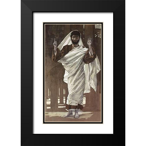 Bartholomew Black Modern Wood Framed Art Print with Double Matting by Tissot, James