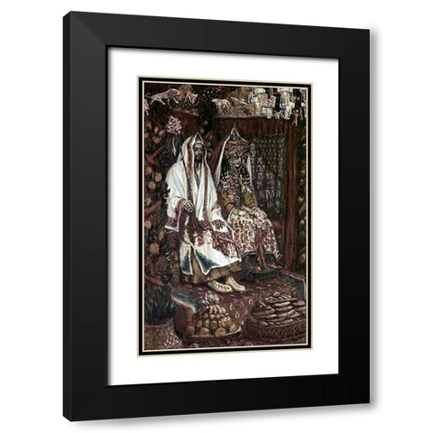 Betrothed of Cana In Galilee Black Modern Wood Framed Art Print with Double Matting by Tissot, James