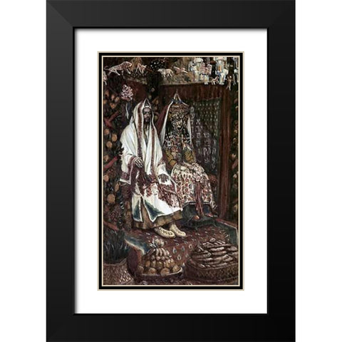 Betrothed of Cana In Galilee Black Modern Wood Framed Art Print with Double Matting by Tissot, James