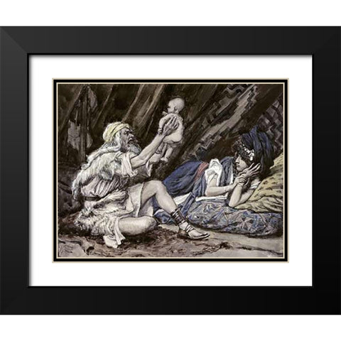 Birth of Noah Black Modern Wood Framed Art Print with Double Matting by Tissot, James