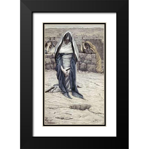 Blessed Virgin In Old Age Black Modern Wood Framed Art Print with Double Matting by Tissot, James
