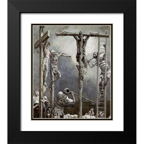 Breaking The Thieves Legs Black Modern Wood Framed Art Print with Double Matting by Tissot, James