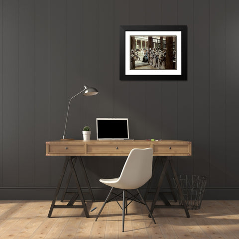 But No Man Laid Hands Upon Him Black Modern Wood Framed Art Print with Double Matting by Tissot, James
