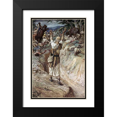 Children Devoured By Bears Black Modern Wood Framed Art Print with Double Matting by Tissot, James