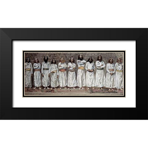Choristers Black Modern Wood Framed Art Print with Double Matting by Tissot, James