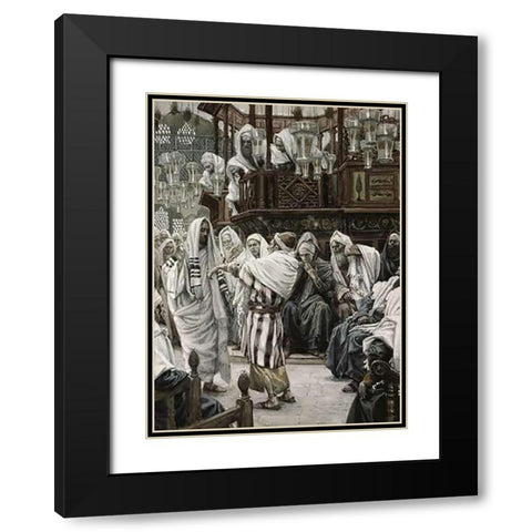 Museumist Healing The Withered Hand Black Modern Wood Framed Art Print with Double Matting by Tissot, James