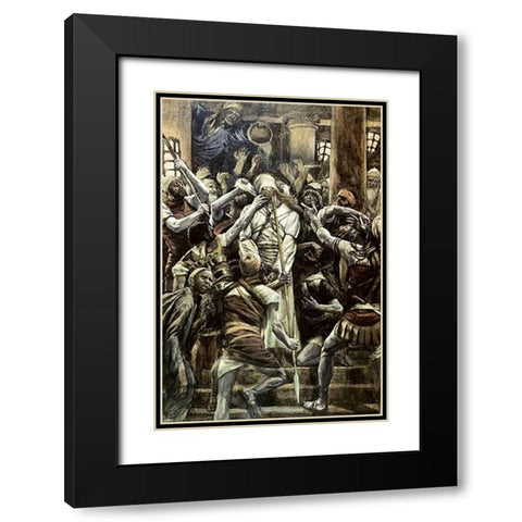 Museumist Mocked In The House of Caiaphas Black Modern Wood Framed Art Print with Double Matting by Tissot, James