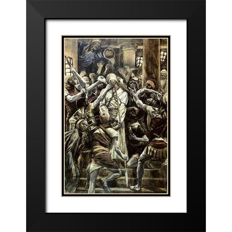Museumist Mocked In The House of Caiaphas Black Modern Wood Framed Art Print with Double Matting by Tissot, James