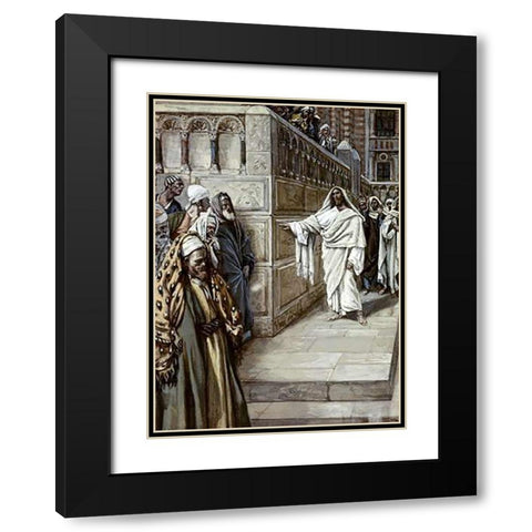 Corner Stone Black Modern Wood Framed Art Print with Double Matting by Tissot, James