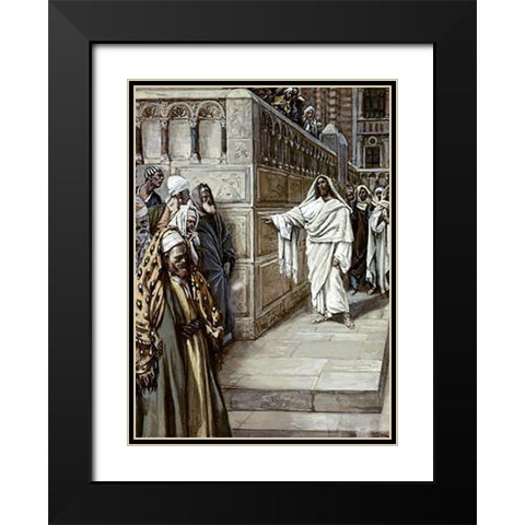 Corner Stone Black Modern Wood Framed Art Print with Double Matting by Tissot, James