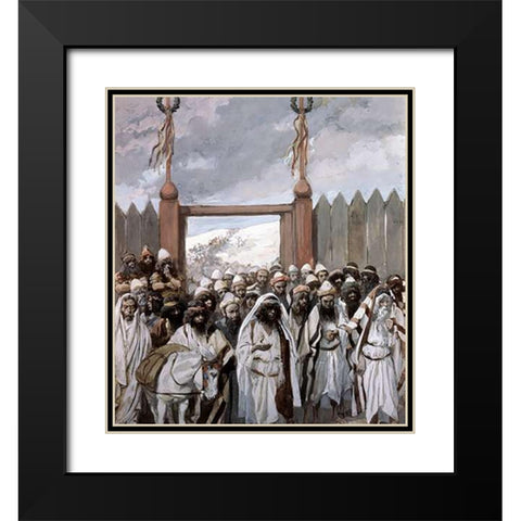 Craftiness of The Gideonites Black Modern Wood Framed Art Print with Double Matting by Tissot, James